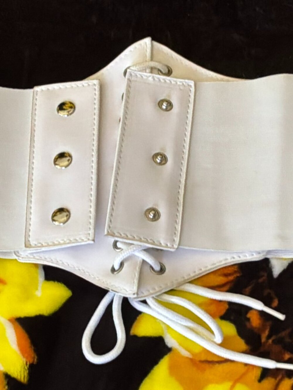 XL White Corset Stretch cinch BELT
